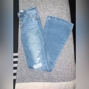 Kancan distressed flare jeans